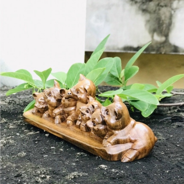Tượng decor 7 chú heo con siêu xinh