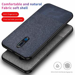 For OPPO F11 Pro, Flexible Fabric Canvas Cloth Leather Soft Bumper Case Cover