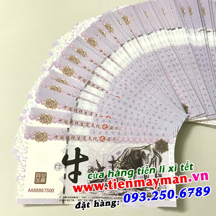 Tiền hình con trâu Trung Quốc , tặng bao lì xì