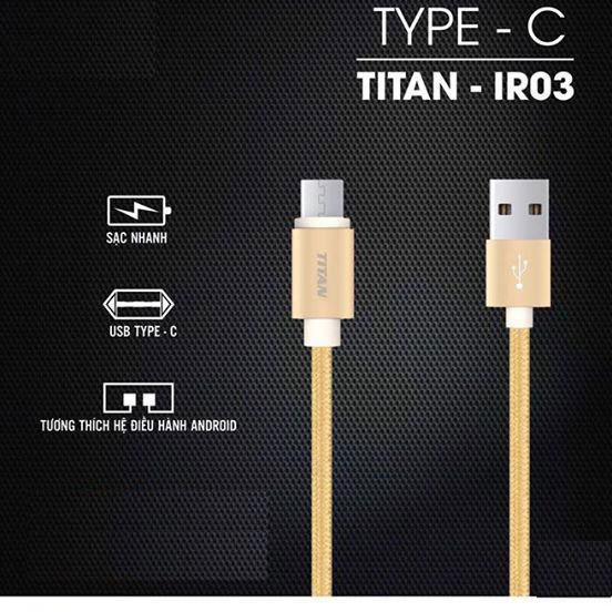 Cáp dây sắt chuẩn Type-C TITAN IR03 - Hàng Chính Hãng