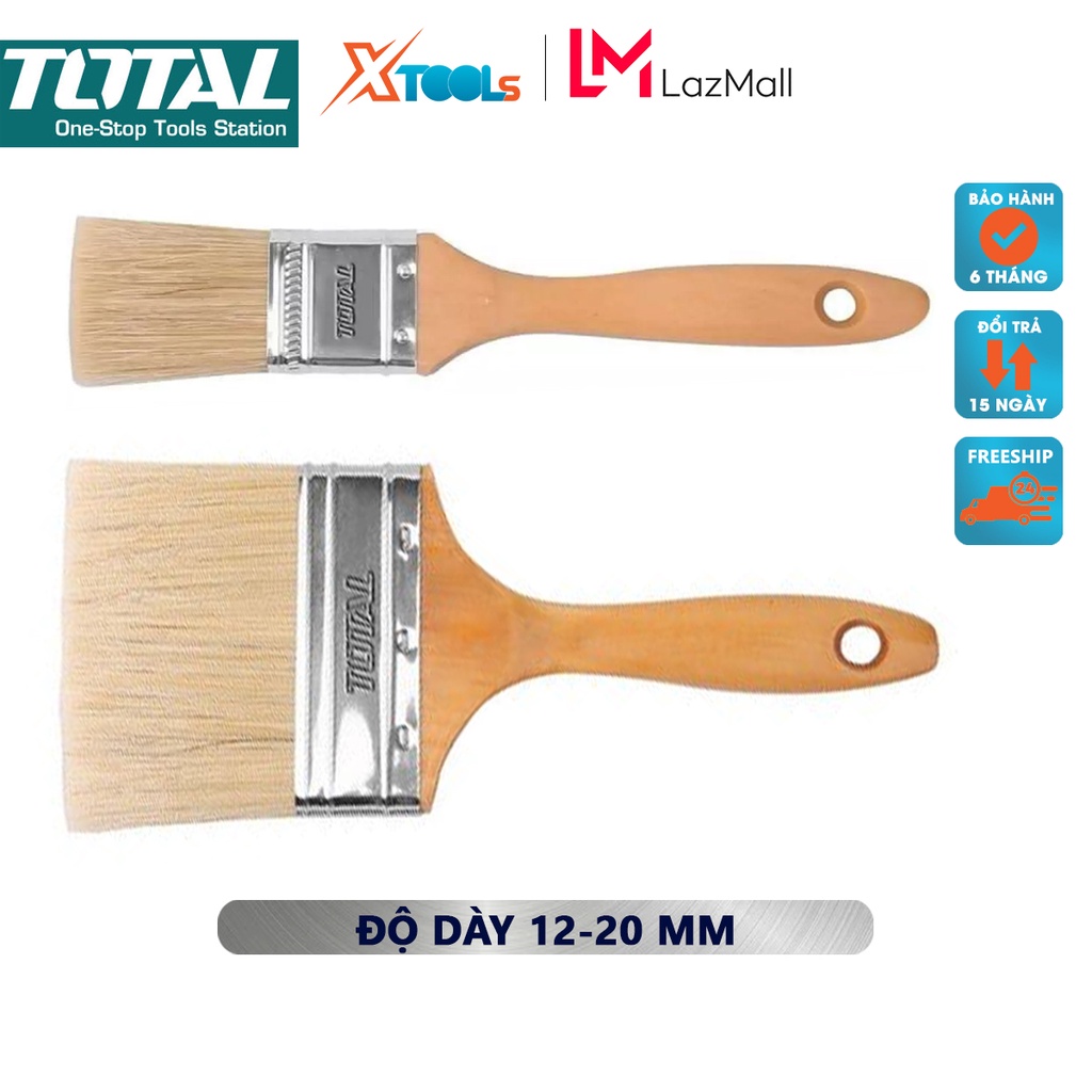 Cọ sơn TOTAL THT84042 | chổi quét sơn bề rộng cọ 1&quot; (26mm) -  4&quot; (102mm) độ dày cọ 13mm - 20mm sơn, xử lí bụi góc tường
