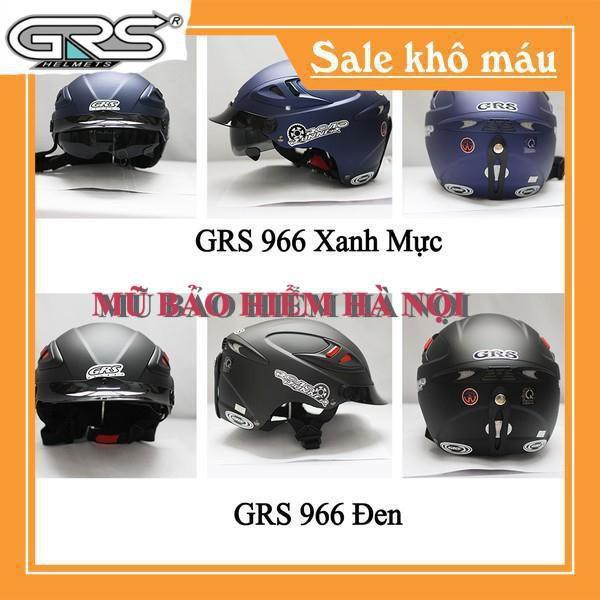 Mũ bảo hiểm grs tháo lót 966#2 kính âm nhiều màu