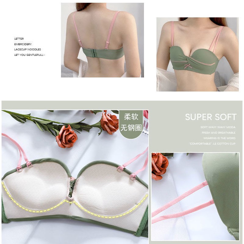 Set áo lót nâng ngực không gọng + quần lót phong cách thời trang quyến rũ dành cho nữ