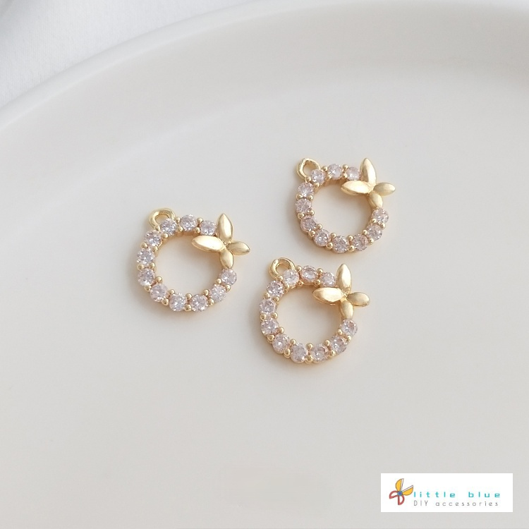 Mặt Trang Sức Hình Bướm Mạ Vàng 14K Nhiều Màu Sắc