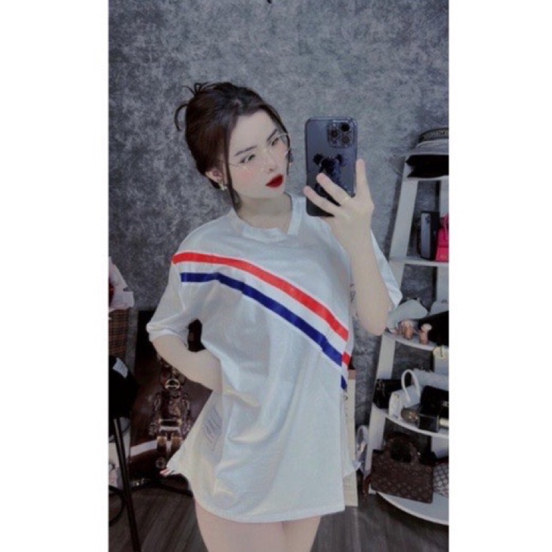 Áo Thun Thom Sọc Chéo Ulzzang 2 Màu Basic Đen Trắng Unisex Nam Nữ - Áo Phông Thom Tay Lỡ Cổ Tròn