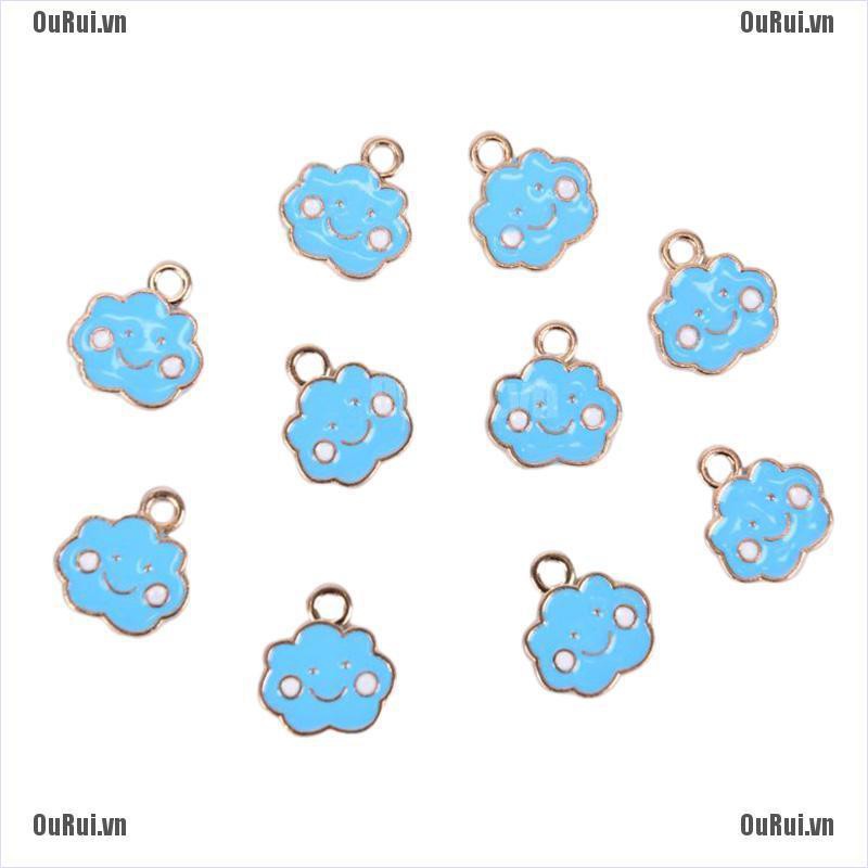 Bộ Mặt Dây Chuyền Hình Đám Mây Tráng Men Độc Đáo