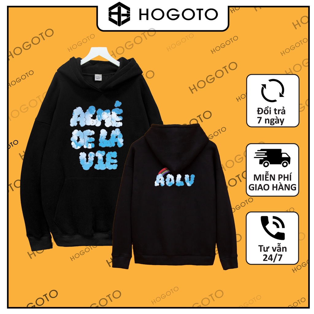 Áo nỉ Hoodie ADLV MÂY Hogoto shop , áo nỉ bông hoodie unisex nam nữ form rộng oversize chất liệu Cotton