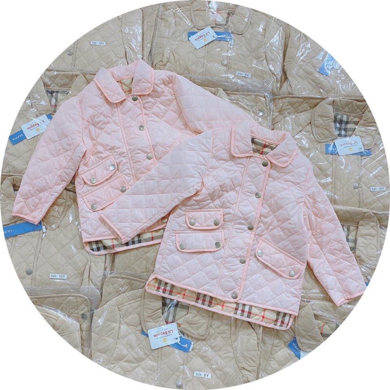 ÁO KHOÁC TRẦN TRÁM CHO BÉ _ CHỈ CÒN SZ 25 đến 35kg màu hồng và đen