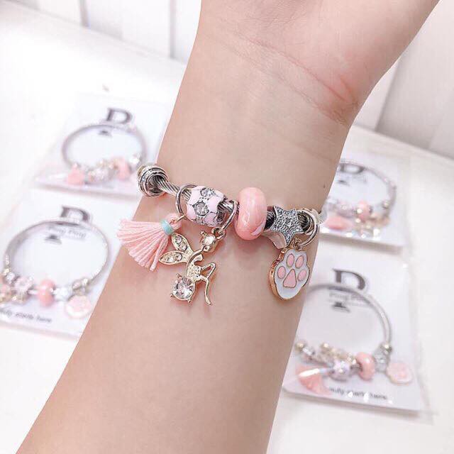 Lắc tay charm mạ bạc hót hít siêu dễ thương