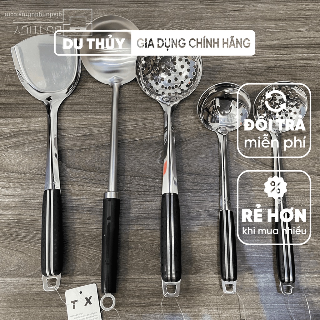 Vá múc canh inox đủ kích thước hàng dày đẹp dùng trong gia đình, quán ăn an toàn cho sức khỏe