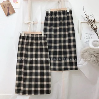 Chân váy kẻ caro bút chì
