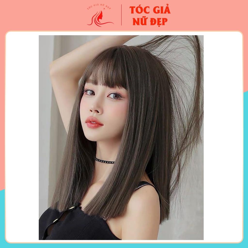 Tóc giả nữ đẹp 😊FREESHIP😊 Tóc giả nguyên đầu thẳng lỡ, MS1799