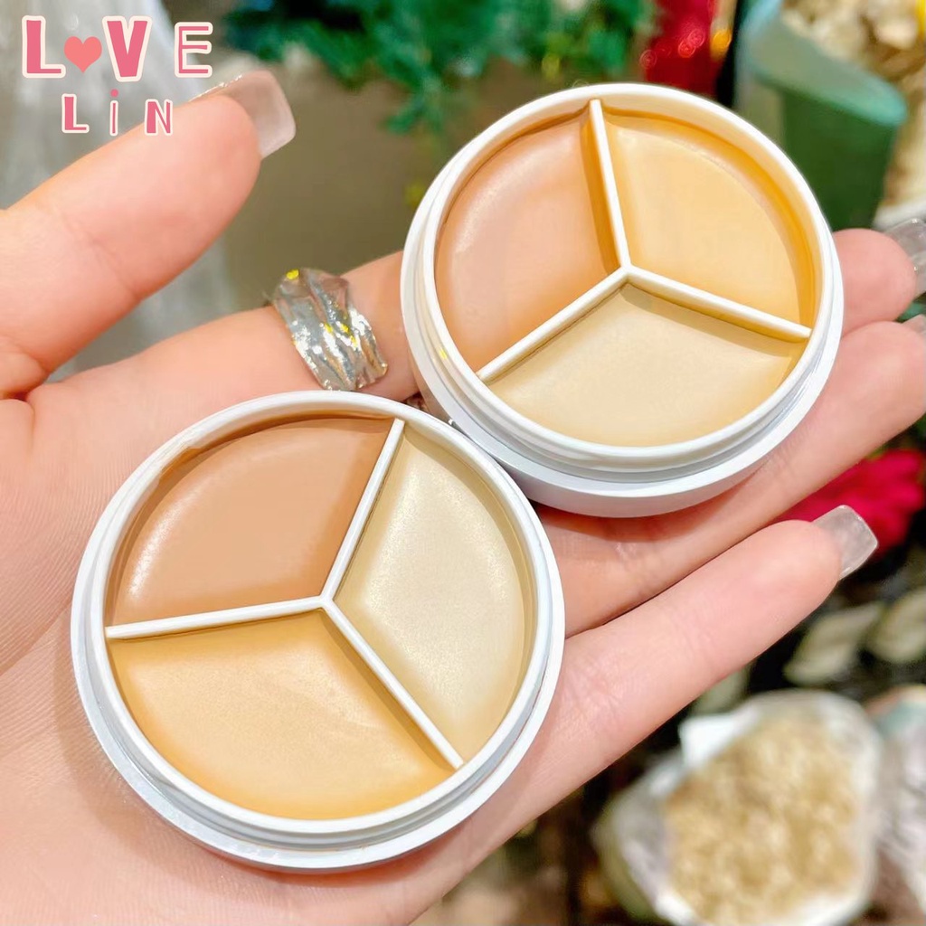 【lovelin】XIAOYUMI Kem Che Khuyết Điểm Ba Màu Mềm Mại Che Quầng Thâm Vết Mụn Và Vết Mụn Hoàn Hảo