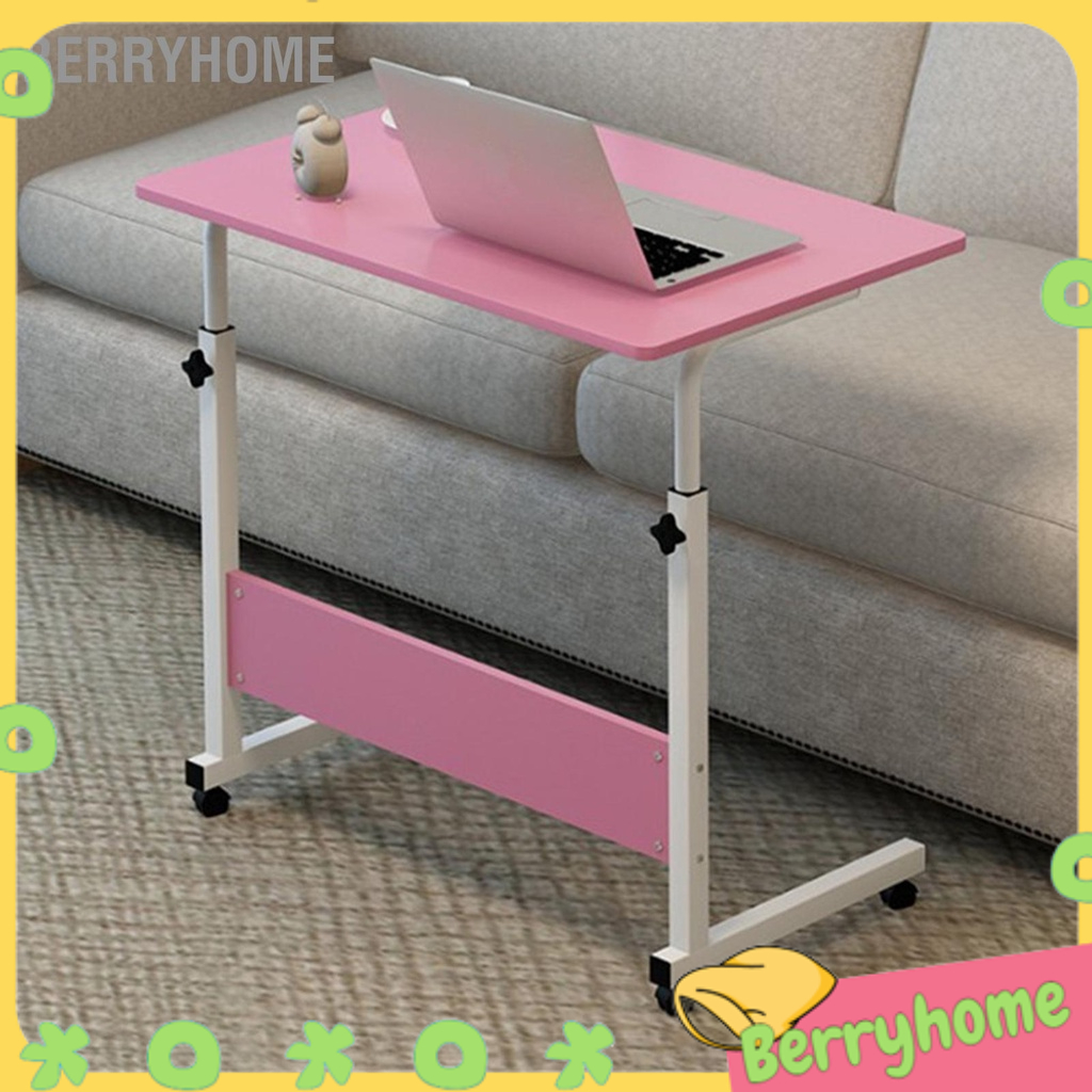 BerryHome~ Bàn đầu giường có thể nâng lên 60 X 40cm Khung kim loại hình chữ C máy tính xách tay di động cho ghế sofa gia đình