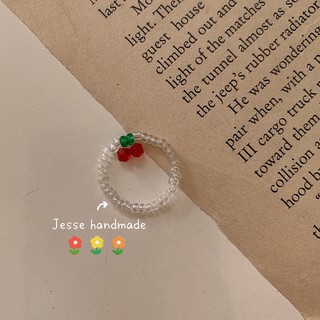 [ẢNH THẬT] Nhẫn hạt cườm Cherry NH91 BEADED RING-KOREA