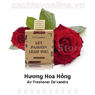 Tinh dầu treo xe ô tô DE'XANDRA - Hương hoa hồng - MALAYSIA