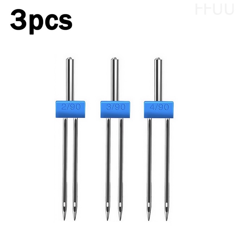Set 3 chiếc kim đôi 2mm 3mm 4mm dùng cho máy may gia đình chính trục