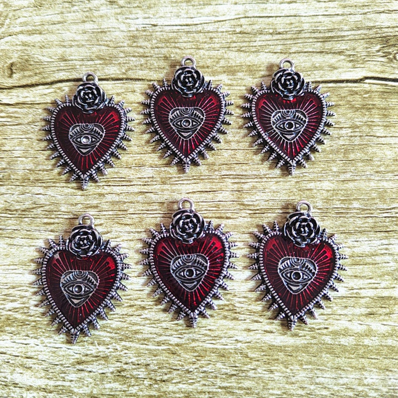 Set 5 Mặt Dây Chuyền Hình Trái Tim Phong Cách Gothic