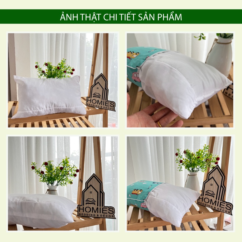 Ruột Gối Đầu Cho Bé Đi Học Chất Liệu Bông Trắng Nguyên Sinh An Toàn Cho Bé - Kích Thước 20cmx 35cm