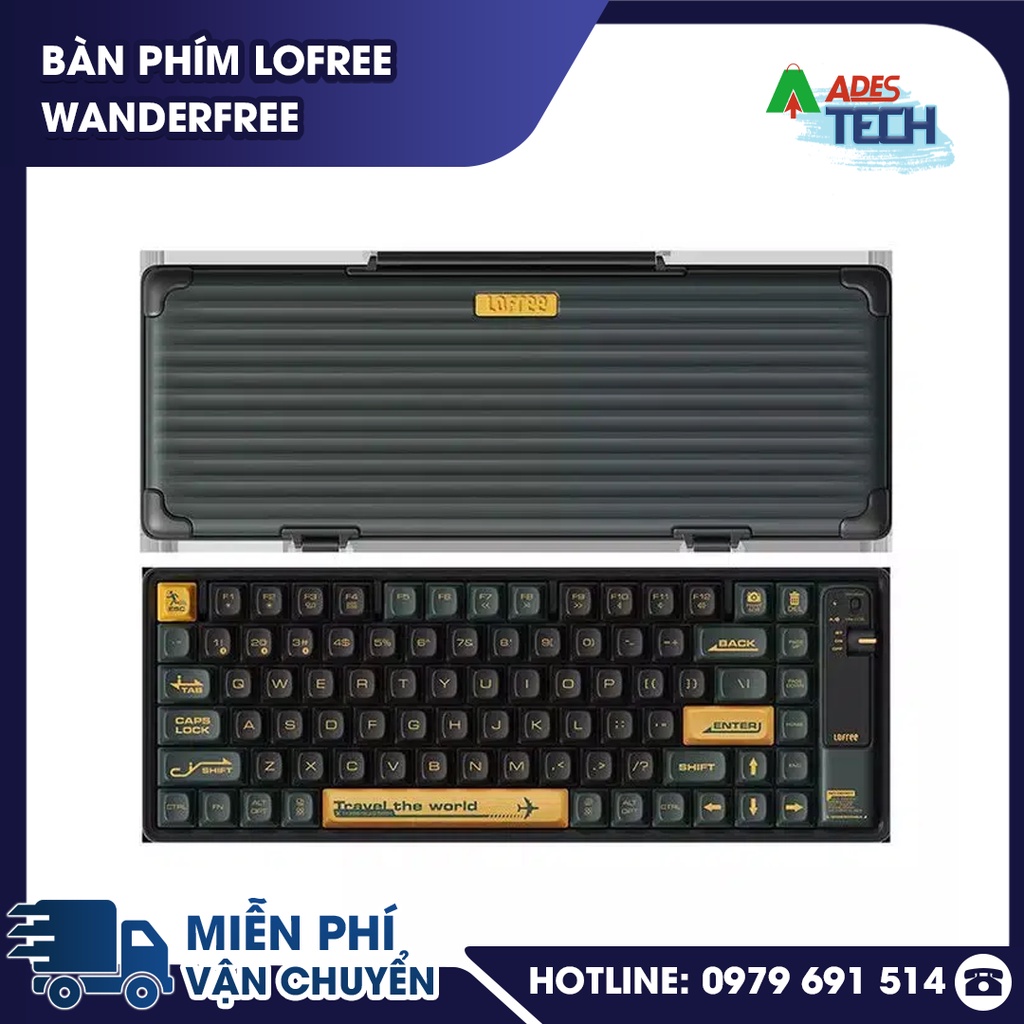 Bàn Phím Cơ Không Dây Lofree Wanderfree | 3 Chế Độ Kết Nối, Dung Lượng Pin Khủng, Gateron Brown Switch | BH 12 Tháng