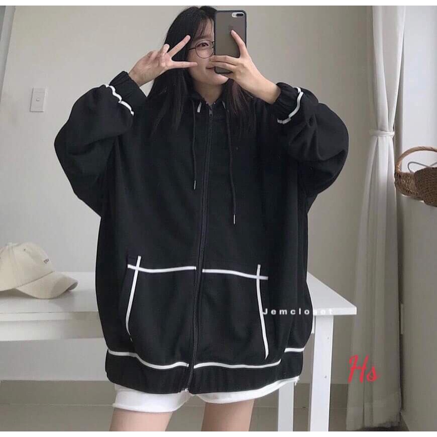 FREESHIP Áo Khoác Hoodie Viền Trắng 3 Màu Hot Trend 2021 Chất Nỉ Siêu Dày, Siêu Ấm Kiểu Dáng Unisex X.Store 462