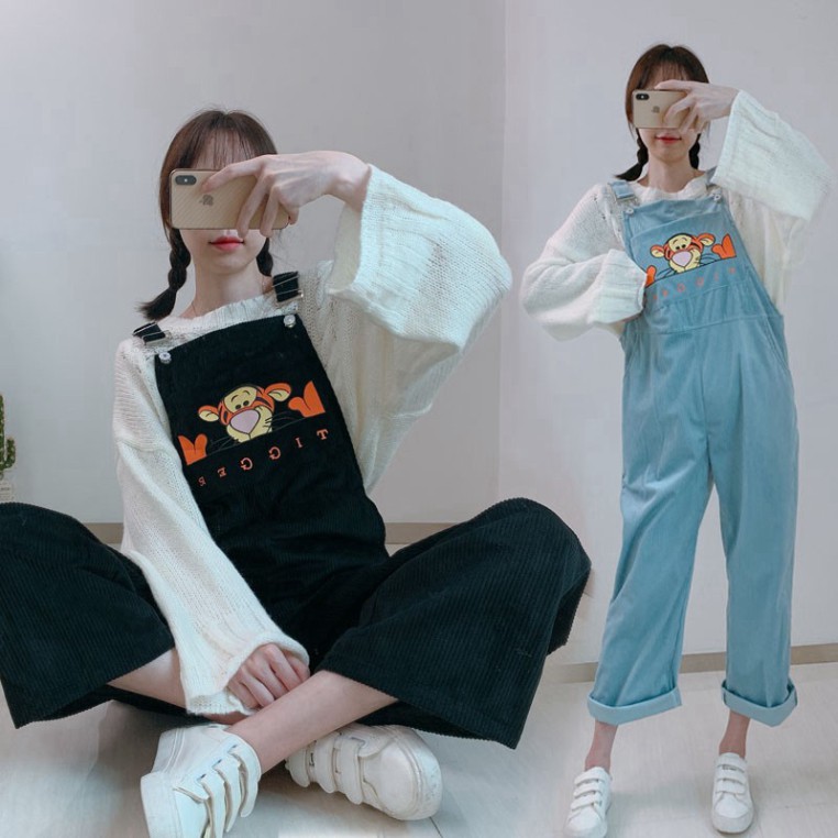 [ORDER TMALL 146 ] Quần Yếm TIGER Nhung Gân Tăm 2 Màu Siêu Xịn