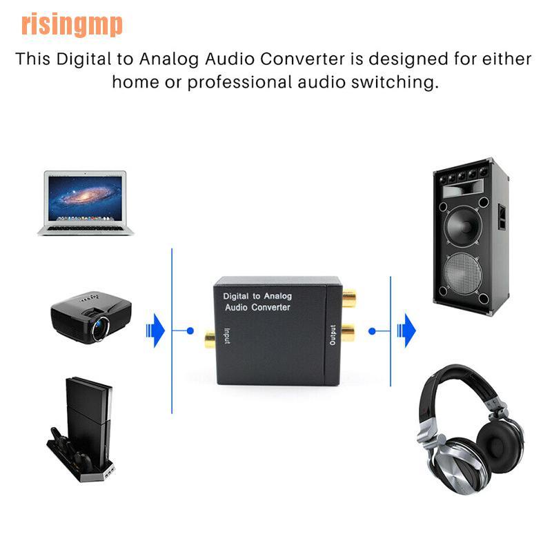 Bộ chuyển đổi âm thanh trục quang học kỹ thuật số sang Analog RCA L / R kèm dây cáp