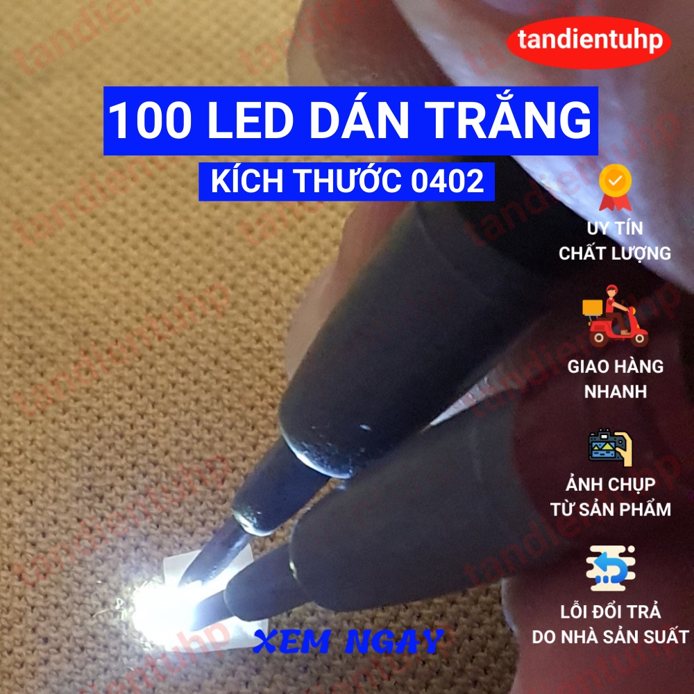 100 CHIẾC ( 25 Con một dây x 4 dây ) LED DÁN 0402 TRẮNG, ĐỎ, XANH LÁ, XANH DƯƠNG, VÀNG, ĐIỆN ÁP 3V, DÒNG 5mA