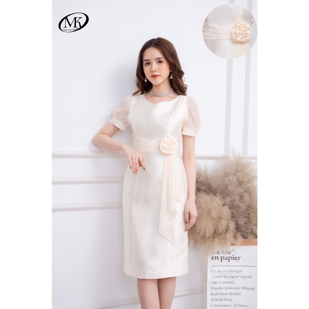 Đầm công sở thiết kế cao cấp, Mẫu Tafta Queen V120121