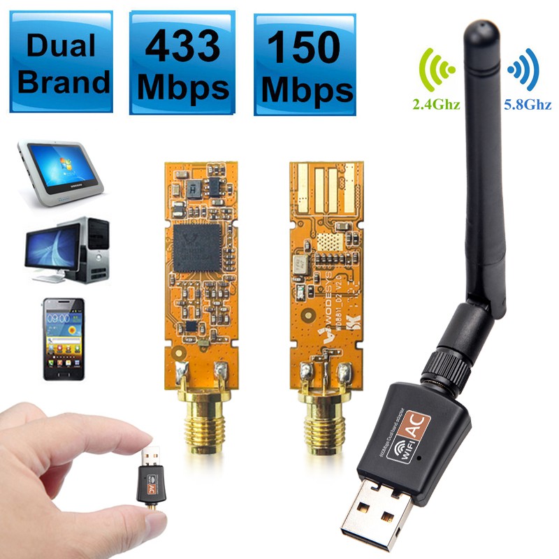  USB kết nối mạng LAN không dây 600Mbps kèm ăng ten 802.11AC | BigBuy360 - bigbuy360.vn