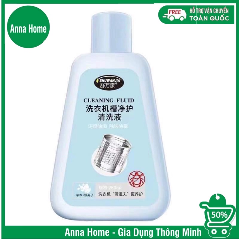 Nước tẩy lồng máy giặt SHUWANJIA dùng cho máy giặt cửa trên và cửa dưới Nhật Bản