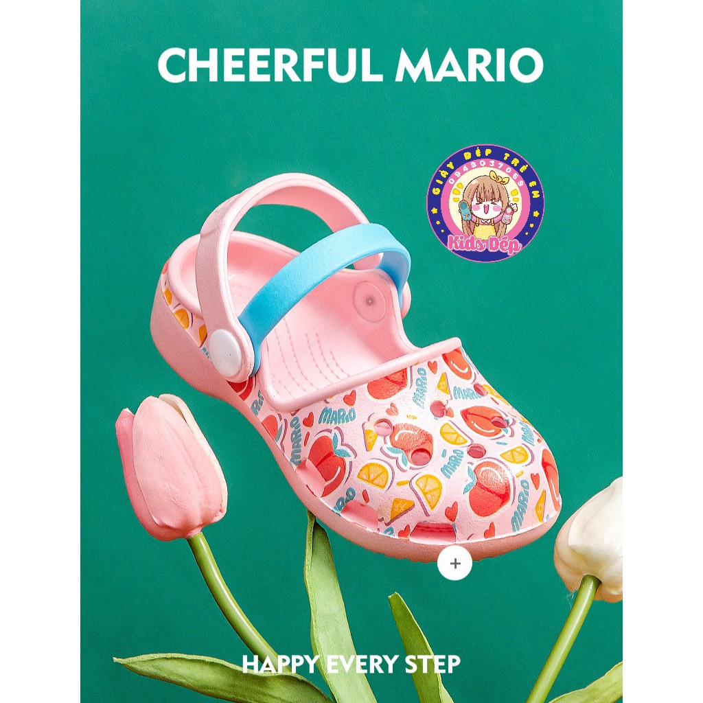 Sandal nhựa xốp MARIO công chúa cho bé gái 1-6 tuổi
