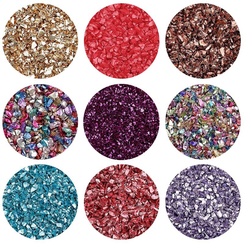 Túi 25g Viên Đá Thủy Tinh Nghiền Trang Trí Đa Dụng Chất Lượng Cao