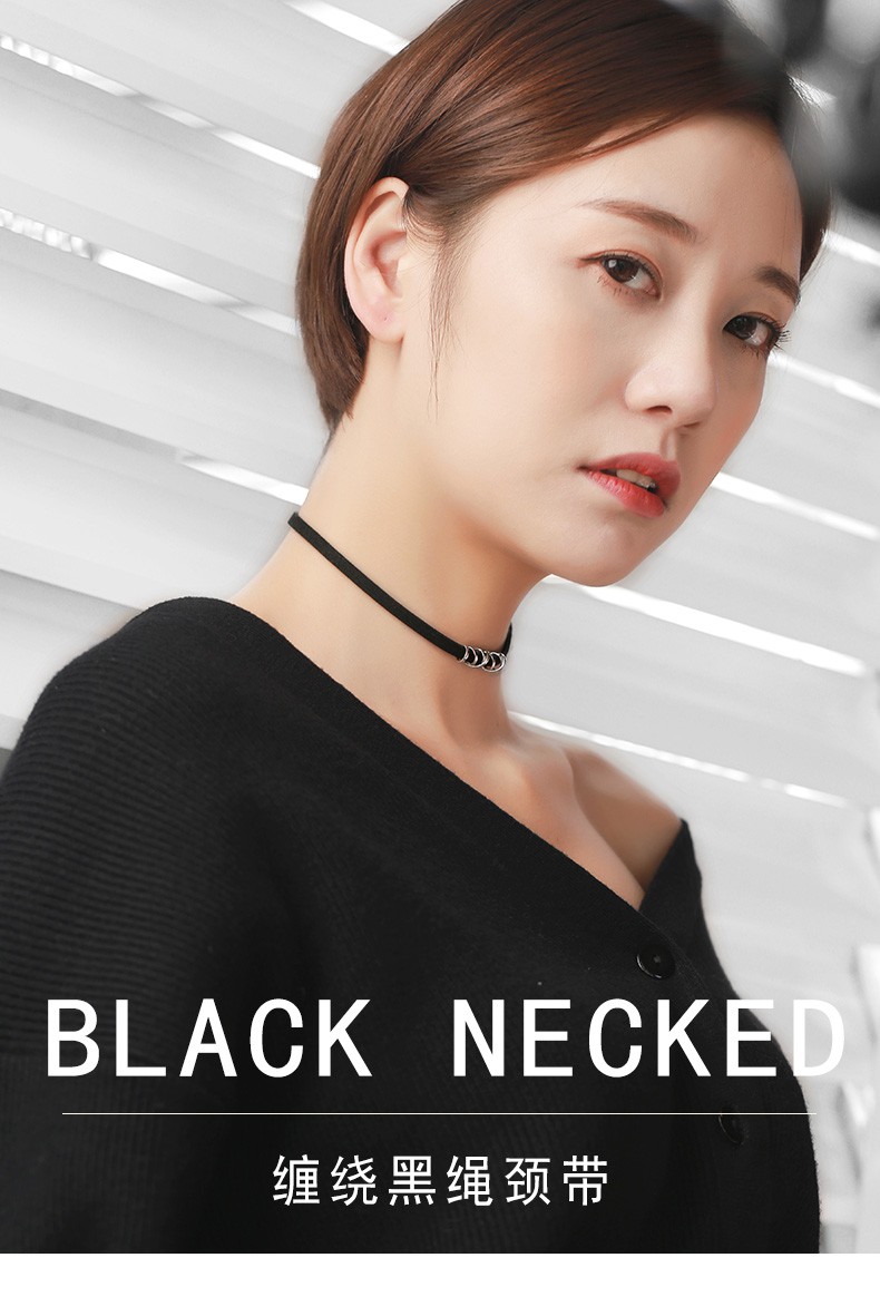 Vòng Cổ Choker Bạc 925 Màu Đen