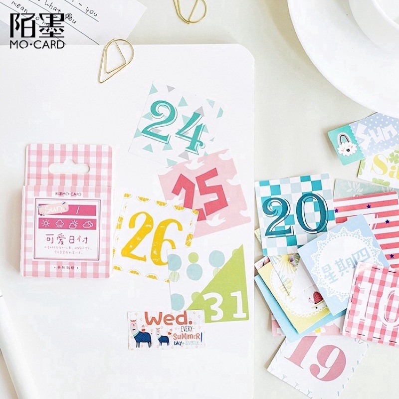 Set 45 Sticker/Nhãn Dán Số Lưu Bút Thủ Công
