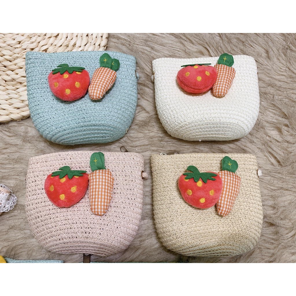 Túi cói đeo chéo cho bé gái dễ thương 1- 6 tuổi