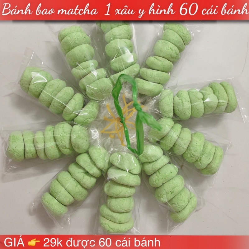 Bánh bao sữa matcha 1 xâu gồm 10 gói(60 cái bánh)