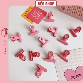 Kẹp giấy kim loại , kẹp hồ sơ tài liệu màu hồng phong cách retro