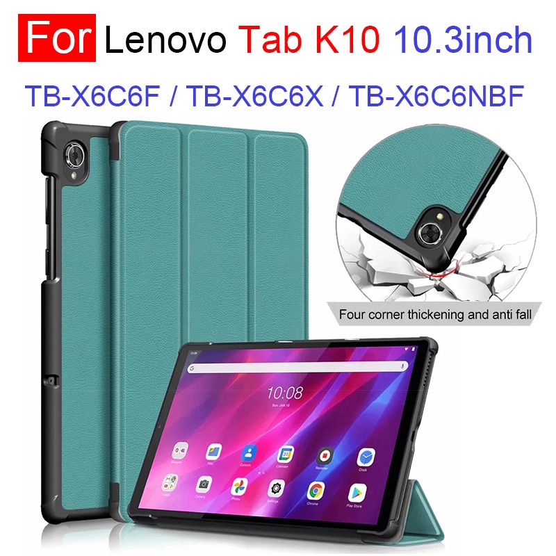 Bao Da Pu Máy Tính Bảng Nắp Gập Có Thể Điều Chỉnh Cho Lenovo Tab K10 10.3inch Tb-X6C6 Ốp