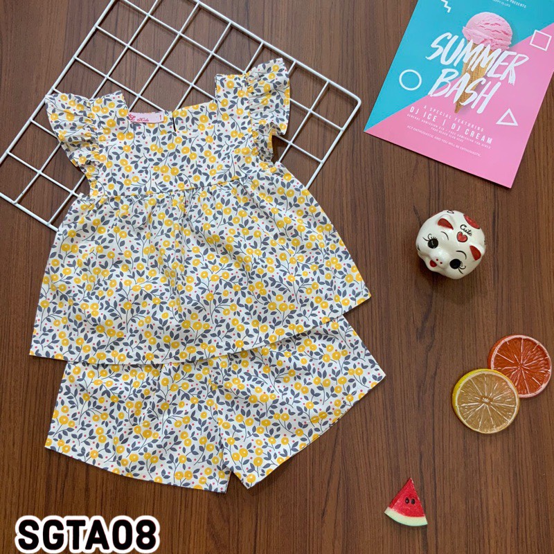 Đồ bộ tole cho bé gái bộ quần áo cho bé gái mặc nhà đi học vải thô mềm cao cấp - SGTA
