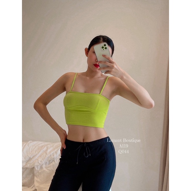 Áo hai dây nữ thun gân co giãn Peggy L'amant Boutique