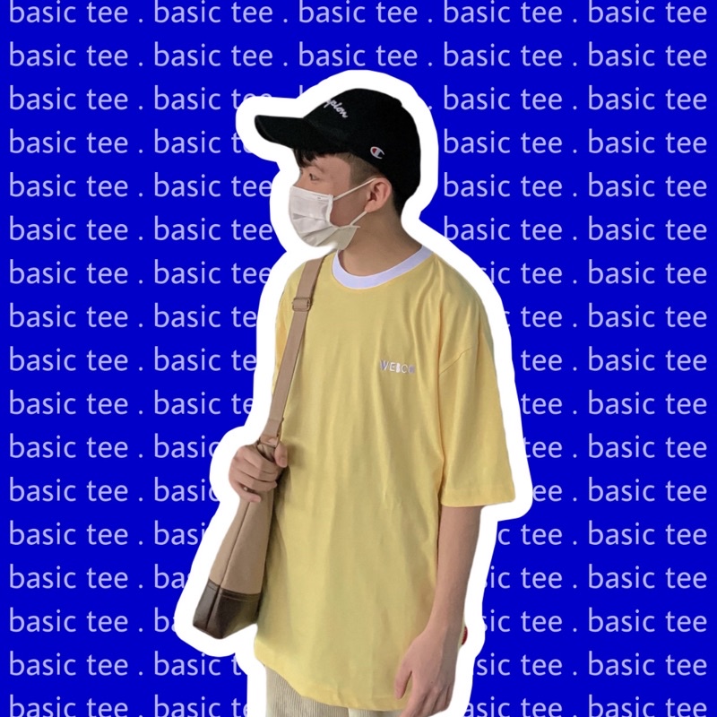 BASIC TEE - LIME - áo thun WEBCO basic màu vàng chanh phối cổ trắng