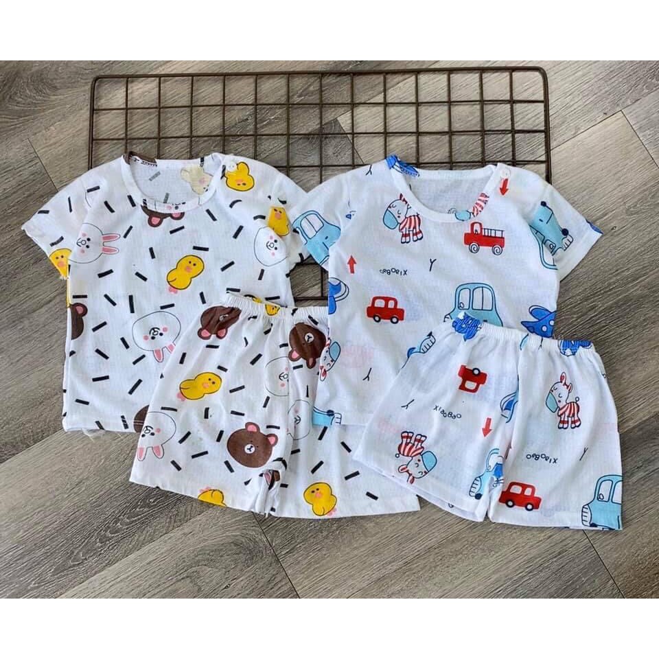 COTTON bộ Giấy cộc tay cài vai cho bé trai bé gái sơ sinh từ 3-14kg hàng QC đẹp, giao màu ngẫu nhi