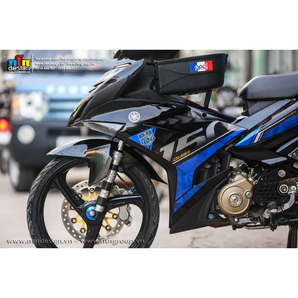 Tem /decal Rời Dán Xe Exciter 150 Mẫu Y15ZR 2019 Xanh Đen Cực Chất, Hàng 3 Lớp Chất Lượng Cao