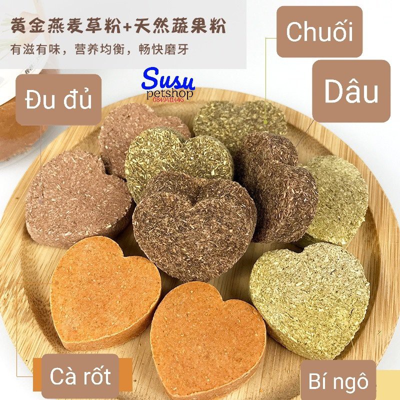 Bánh cỏ Rau củ, Trái cây cho Hamster, Thỏ, Bọ và Chinchilla