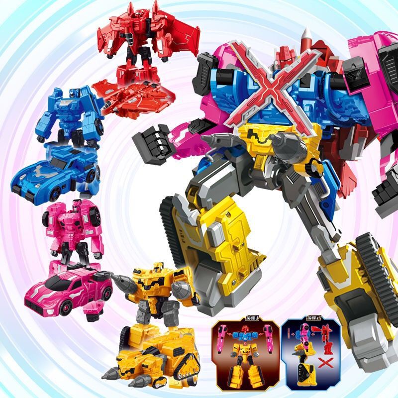 Đồ Chơi Xe Hơi Biến Hình Rô Bốt Biến Hình Mini Sáng Tạo Cho Bé Trai