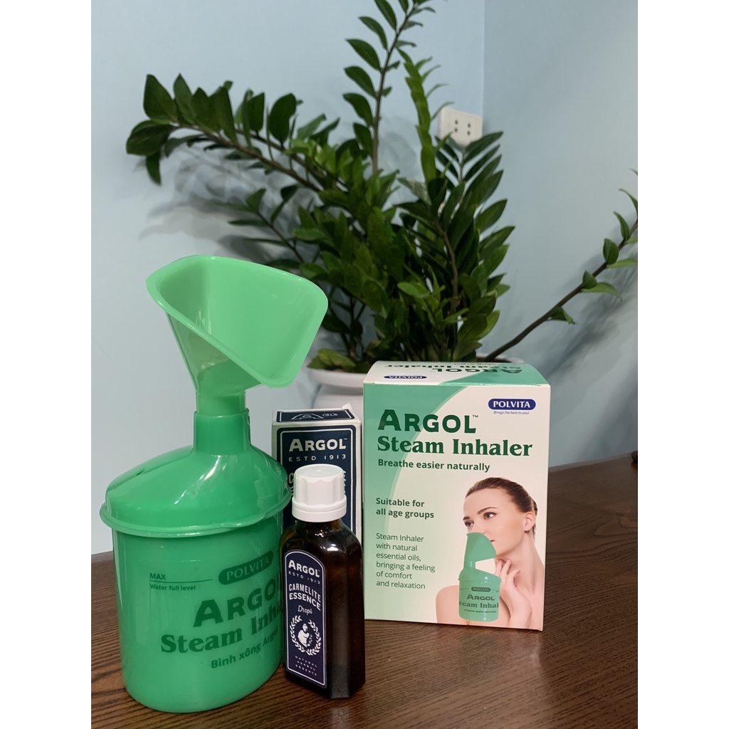 ✔️️️(Chính Hãng) Bình xông mũi họng Argol Steam Inhaler - xông hơi tinh dầu, thảo dược giúp giảm ngạt, sổ mũi (350ml)