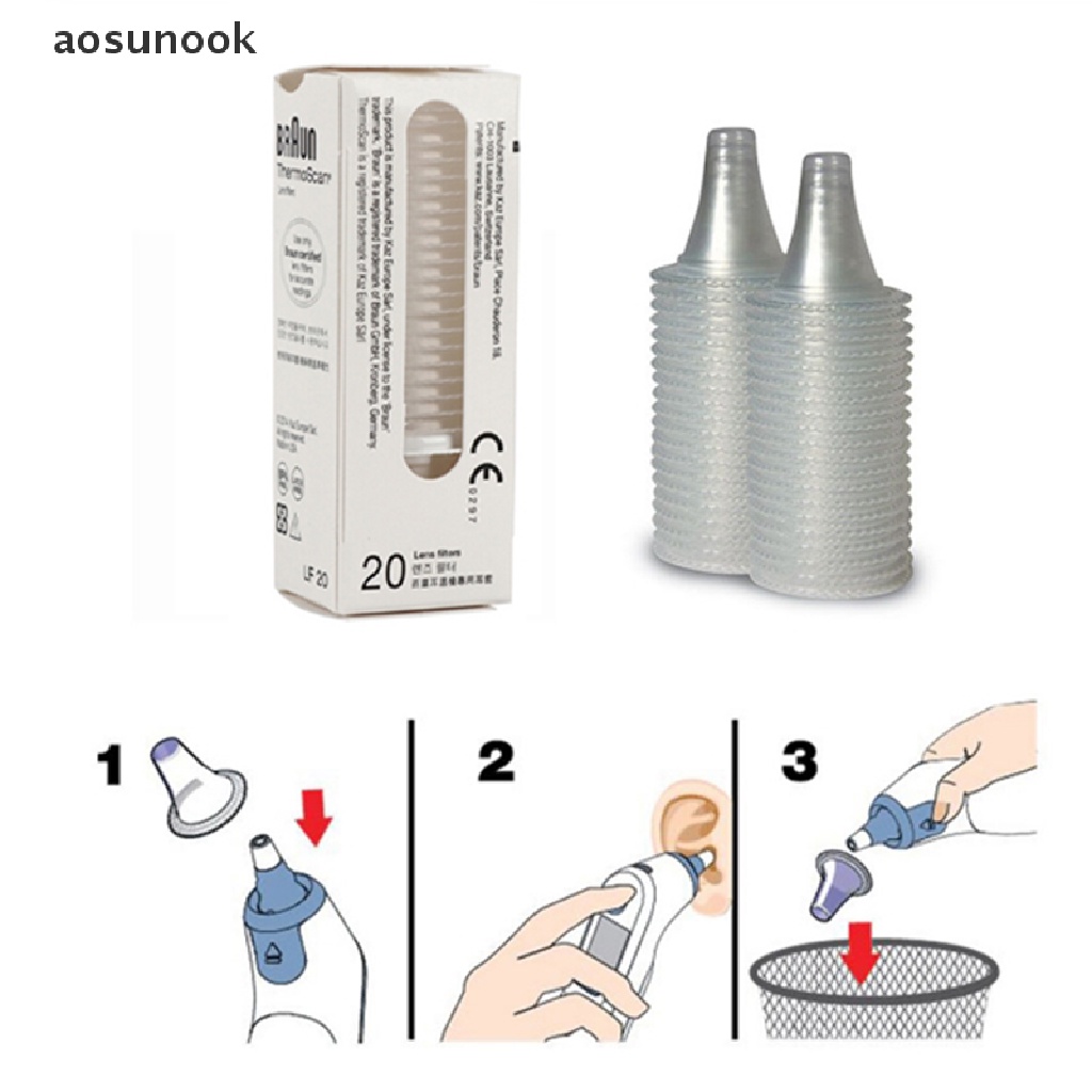 Set 20 vỏ bọc đầu dò nhiệt kế đo tai thích hợp cho Braun