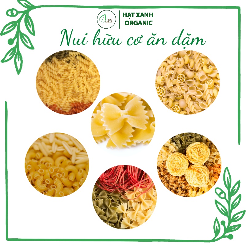 Các loại nui hữu cơ cho bé ăn dặm 100g tặng kèm công thức nấu ăn