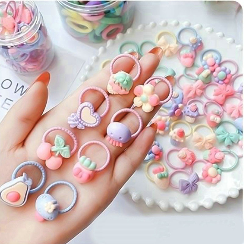 Set 40 / 20 Dây Buộc Tóc Nhiều Kiểu Dáng Dễ Thương Cho Bé